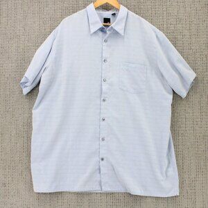 JF J.Ferrar Shirt Mens 2XL Blue Plaid Button Down Casual Short Sleeve Collared